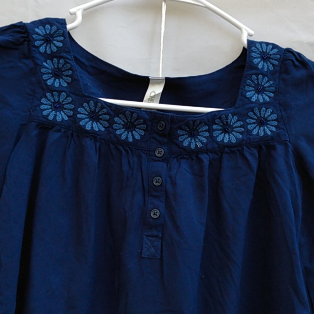 Navy blue square neck blouse